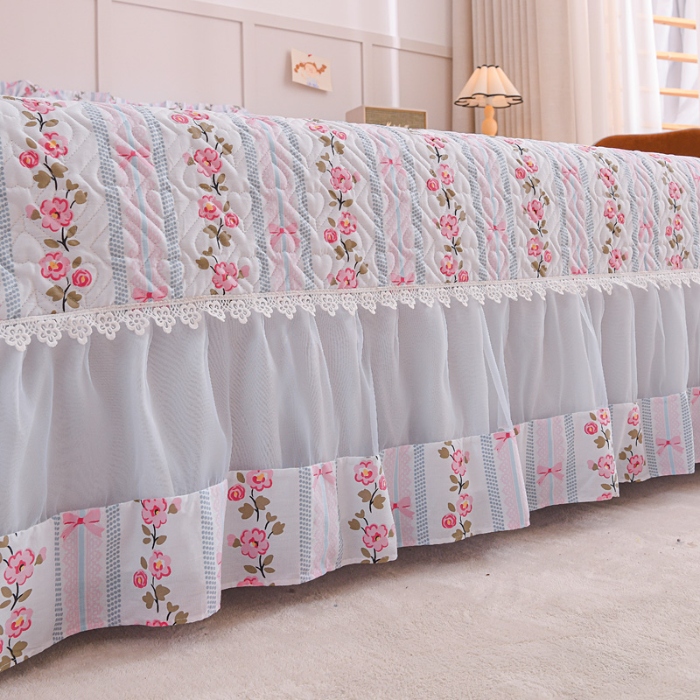 91家纺网 家纺一手货源 找家纺 （总）2026全棉床盖三件套 欧根纱公主风全棉床盖四件套蕾丝花边绗缝夹棉床盖 床裙纯棉单品全棉印花被套枕套