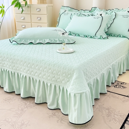 91家纺网 家纺一手货源 找家纺 （总）2026新款A类糯小棉刺绣四件套 撞色立体花朵床盖三件套亲肤夹棉床单四件套单品被套绣花枕套加厚单床盖