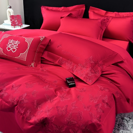 91家纺网 家纺一手货源 找家纺 （总）星蕴家纺 2026新款高档全棉婚庆四件套