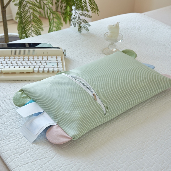 91家纺网 家纺一手货源 找家纺 （总）2026新款  儿童凉感卡通荞麦枕芯枕头  夏日物语荞麦护颈按摩枕学生儿童枕芯