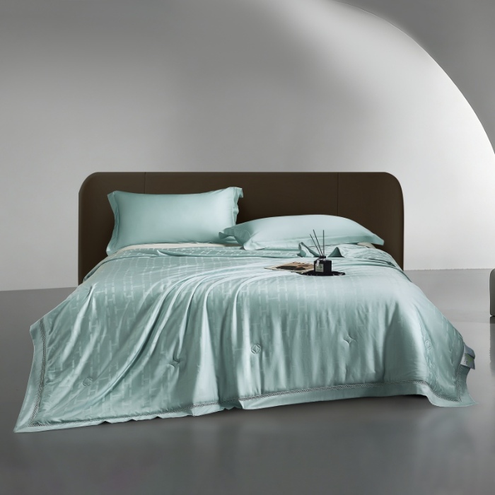 91家纺网 家纺一手货源 找家纺 （总）雅高 2026新款卡伦50s100%莱赛尔天丝提花抗菌夏被夏凉被空调被被子