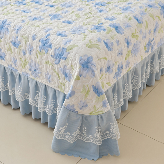 91家纺网 家纺一手货源 找家纺 （总）三友家纺 爆款韩版蕾丝花边床盖四件套（被套款 夏被款）