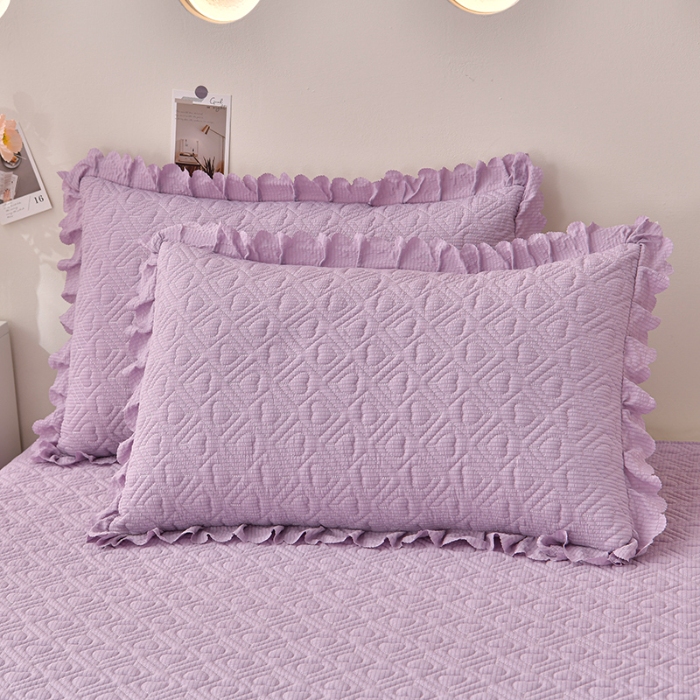 91家纺网 家纺一手货源 找家纺 （总）三友家纺 纯色有氧提花水洗泡泡棉麻床盖四件套 爱恋（被套款 夏被款）