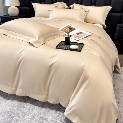 91家纺网 家纺一手货源 找家纺 （总）星蕴家纺 2026新款A类贡缎纯色长绒棉纯棉全棉四件套-多伦多