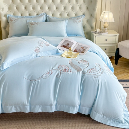 91家纺网 家纺一手货源 找家纺 （总）经年 2026春夏新款云朵棉刺绣四件套-一见倾心