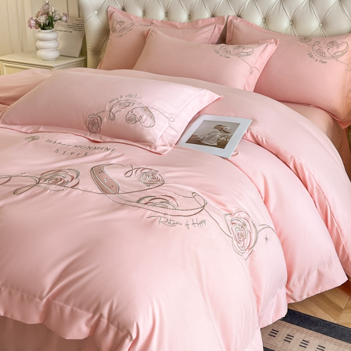 91家纺网 家纺一手货源 找家纺 （总）经年 2026春夏新款云朵棉刺绣四件套-一见倾心