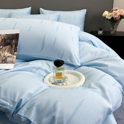 91家纺网 家纺一手货源 找家纺 （总）经年 2026春夏新款亲肤棉数码印花四件套-流星