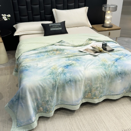 （总）雅高 2026新品曼珠沙华50s超细旦莱赛尔天丝数码印花镂空抗菌夏被夏凉被子空调被被子