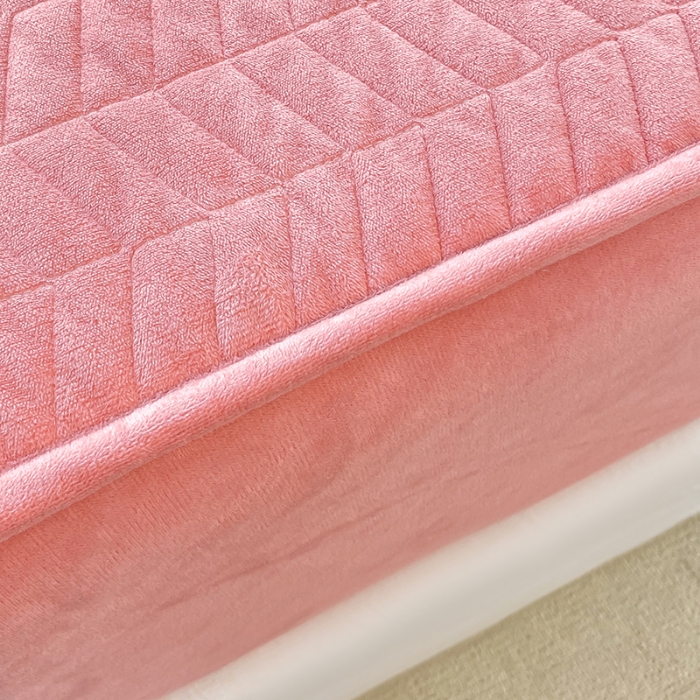 91家纺网 家纺一手货源 找家纺 延遥2026新款A类舒适床笠保暖婴儿绒宝宝绒牛奶绒绗缝夹棉单件床笠 黛粉