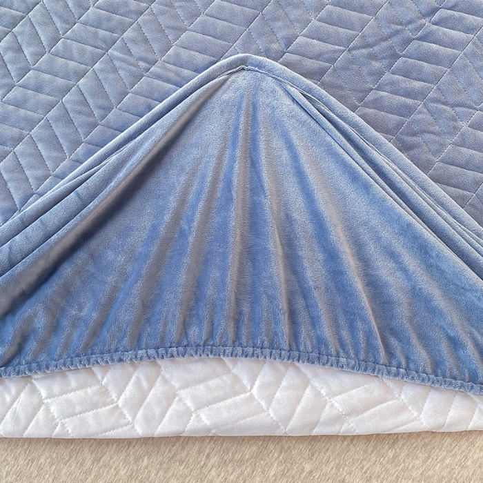 91家纺网 家纺一手货源 找家纺 延遥2026新款A类舒适床笠保暖婴儿绒宝宝绒牛奶绒绗缝夹棉单件床笠 海棠粉