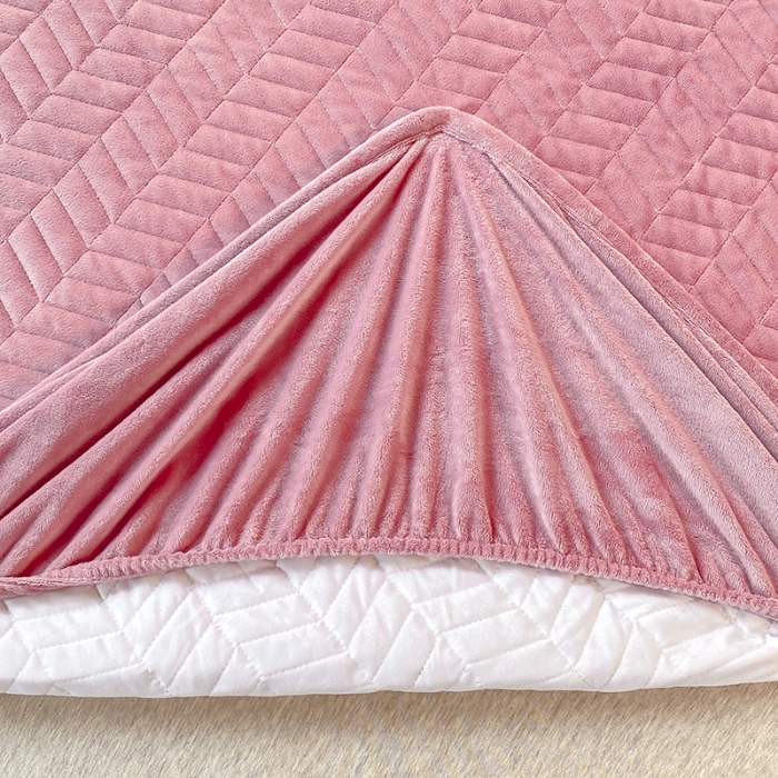 91家纺网 家纺一手货源 找家纺 延遥2026新款A类舒适床笠保暖婴儿绒宝宝绒牛奶绒绗缝夹棉单件床笠 丁香紫