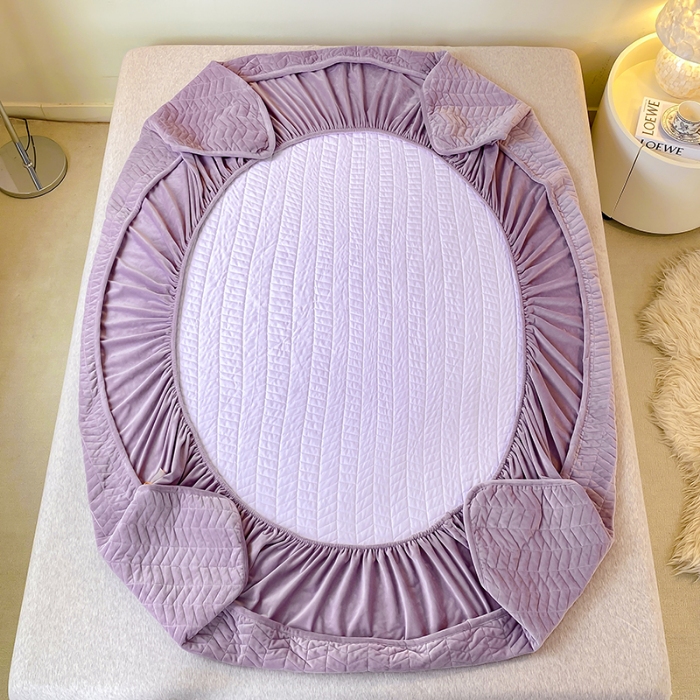 91家纺网 家纺一手货源 找家纺 延遥2026新款A类舒适床笠保暖婴儿绒宝宝绒牛奶绒绗缝夹棉单件床笠 雾蓝