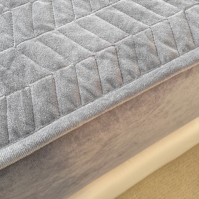 91家纺网 家纺一手货源 找家纺 延遥2026新款A类舒适床笠保暖婴儿绒宝宝绒牛奶绒绗缝夹棉单件床笠 烟灰