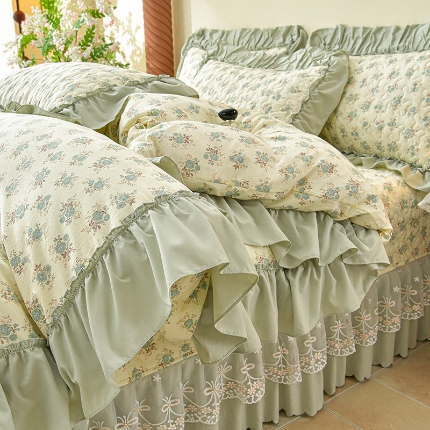 91家纺网 家纺一手货源 找家纺 （总）三友家纺 爆款法式中古风蕾丝床盖四件套AA款/AB款（被套款/夏被款）