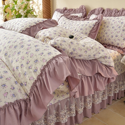 91家纺网 家纺一手货源 找家纺 （总）三友家纺 爆款法式中古风蕾丝床盖四件套AA款/AB款（被套款/夏被款）