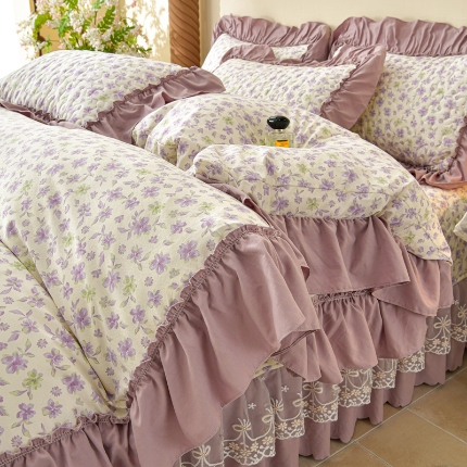 91家纺网 家纺一手货源 找家纺 （总）三友家纺 爆款法式中古风蕾丝床盖四件套AA款/AB款（被套款/夏被款）