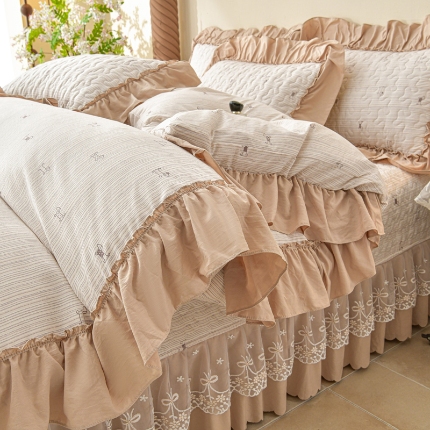 91家纺网 家纺一手货源 找家纺 （总）三友家纺 爆款法式中古风蕾丝床盖四件套AA款/AB款（被套款/夏被款）