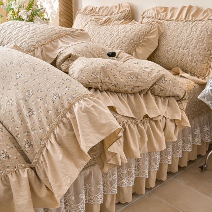 91家纺网 家纺一手货源 找家纺 （总）三友家纺 爆款法式中古风蕾丝床盖四件套AA款/AB款（被套款/夏被款）