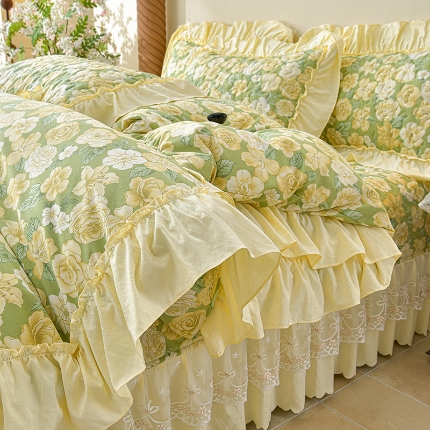 91家纺网 家纺一手货源 找家纺 （总）三友家纺 爆款法式中古风蕾丝床盖四件套AA款/AB款（被套款/夏被款）