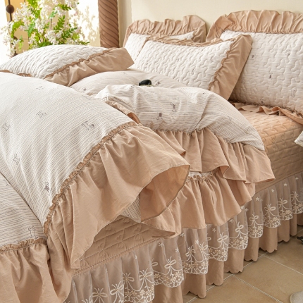 91家纺网 家纺一手货源 找家纺 （总）三友家纺 爆款法式中古风蕾丝床盖四件套AA款/AB款（被套款/夏被款）