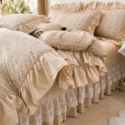 91家纺网 家纺一手货源 找家纺 （总）三友家纺 爆款法式中古风蕾丝床盖四件套AA款/AB款（被套款/夏被款）
