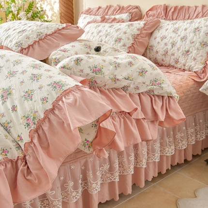 91家纺网 家纺一手货源 找家纺 （总）三友家纺 爆款法式中古风蕾丝床盖四件套AA款/AB款（被套款/夏被款）