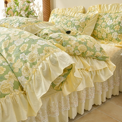 91家纺网 家纺一手货源 找家纺 （总）三友家纺 爆款法式中古风蕾丝床盖四件套AA款/AB款（被套款/夏被款）