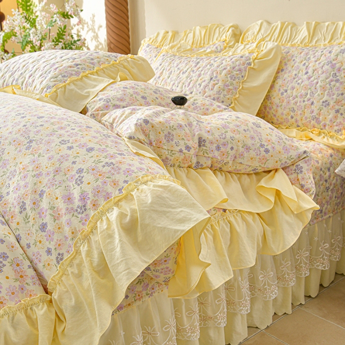 91家纺网 家纺一手货源 找家纺 （总）三友家纺 爆款法式中古风蕾丝床盖四件套AA款/AB款（被套款/夏被款）