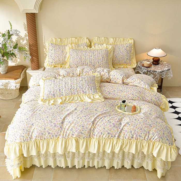 91家纺网 家纺一手货源 找家纺 （总）三友家纺 爆款法式中古风蕾丝床盖四件套AA款/AB款（被套款/夏被款）