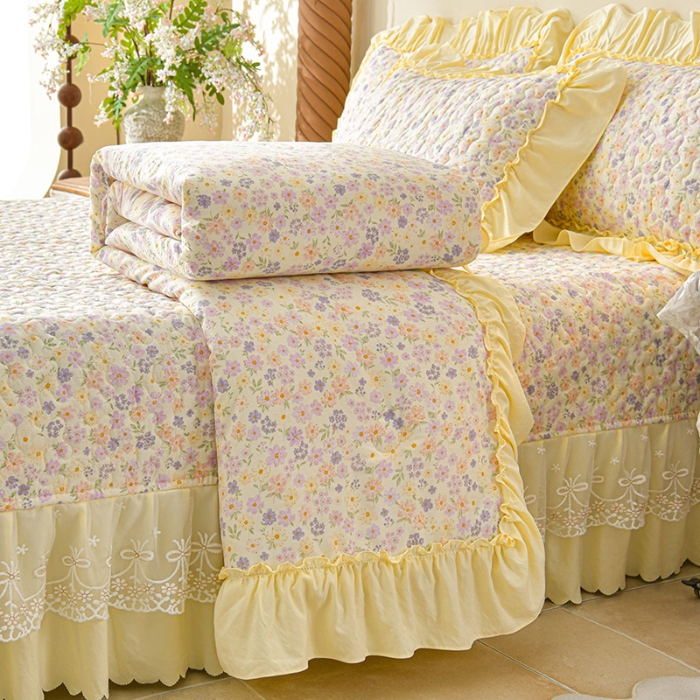 91家纺网 家纺一手货源 找家纺 （总）三友家纺 爆款法式中古风蕾丝床盖四件套AA款/AB款（被套款/夏被款）