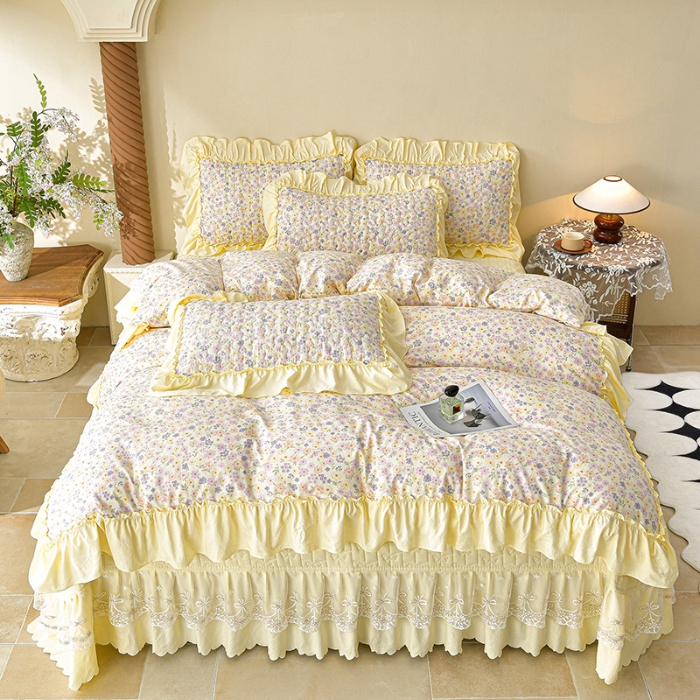 91家纺网 家纺一手货源 找家纺 （总）三友家纺 爆款法式中古风蕾丝床盖四件套AA款/AB款（被套款/夏被款）