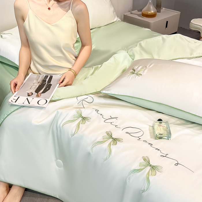 91家纺网 家纺一手货源 找家纺 （总）如一 2026新款麻绳系列水洗冰丝刺绣夏被四件套