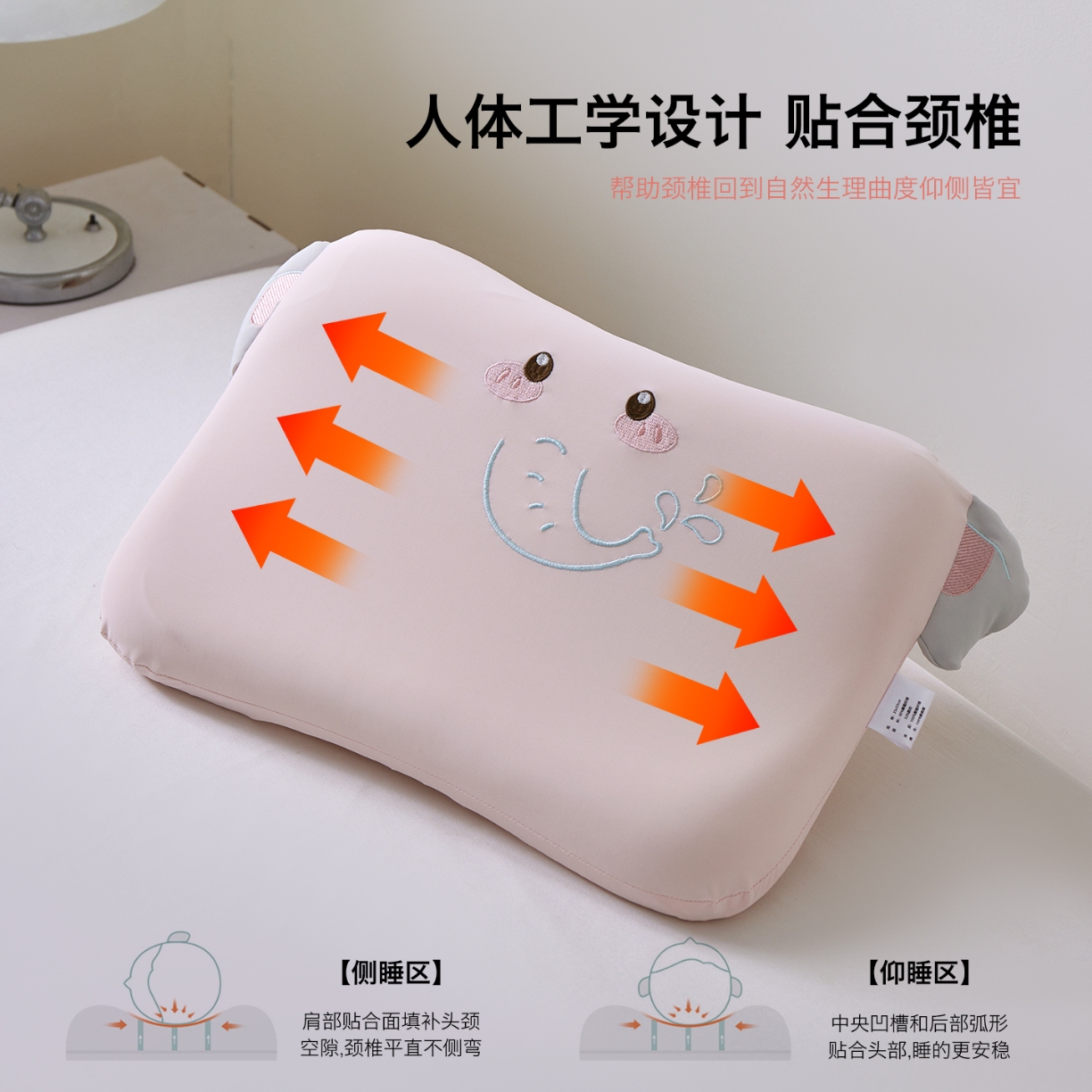 91家纺网 家纺一手货源 找家纺 （总）2026新款   萌宠卡通儿童记忆枕芯枕头  深睡慢回弹记忆棉枕芯大象学生枕芯