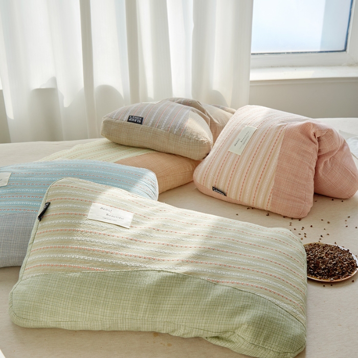 91家纺网 家纺一手货源 找家纺 （总）2026新款  天然全荞麦枕芯枕头  全棉提花荞麦枕清热明目荞麦护颈枕芯透气枕头