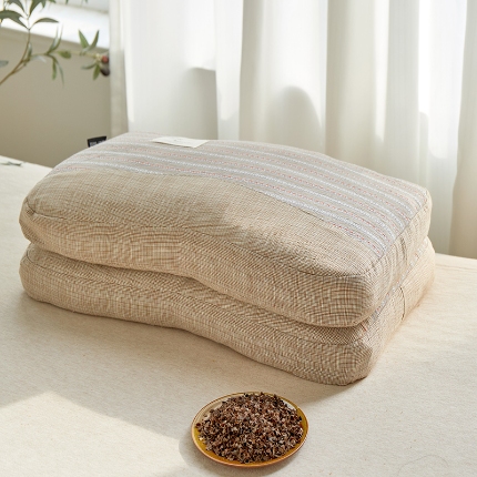 91家纺网 家纺一手货源 找家纺 （总）2026新款  天然全荞麦枕芯枕头  全棉提花荞麦枕清热明目荞麦护颈枕芯透气枕头