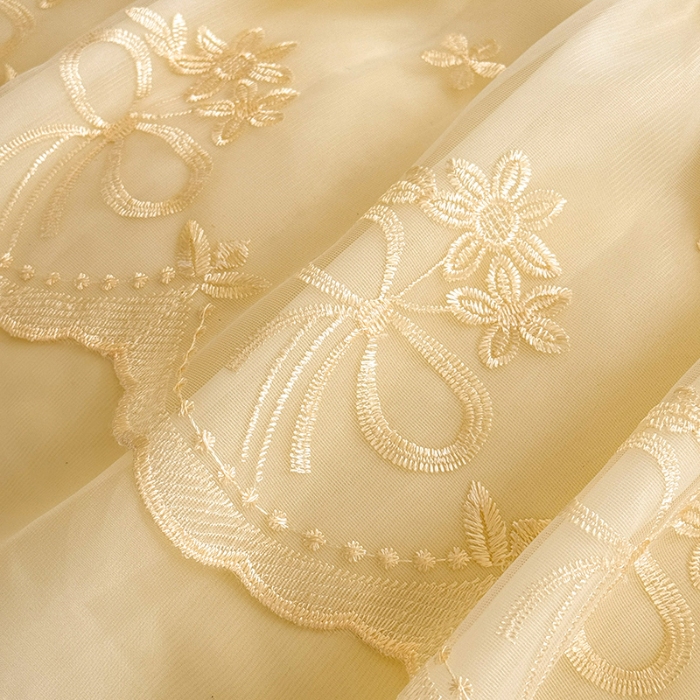 91家纺网 家纺一手货源 找家纺 苏米娜2026春夏新品韩版公主风小清新水洗棉床盖四件套针织棉双层纱纯棉棉麻全棉公主风床盖款四件套 幸运花-柠檬黄