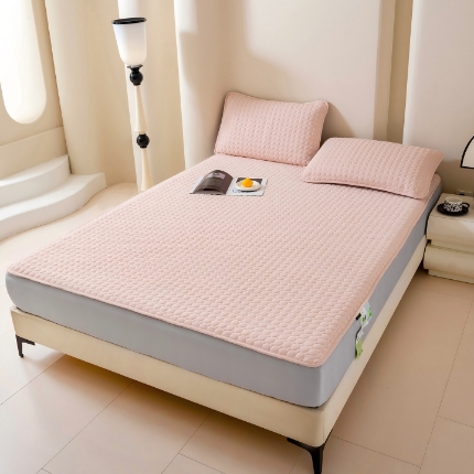 91家纺网 家纺一手货源 找家纺 （总）深睡棉硅胶凉席 床笠 凉感科技 纯色凉感丝 大气 简约 高级感  乳胶 硅胶