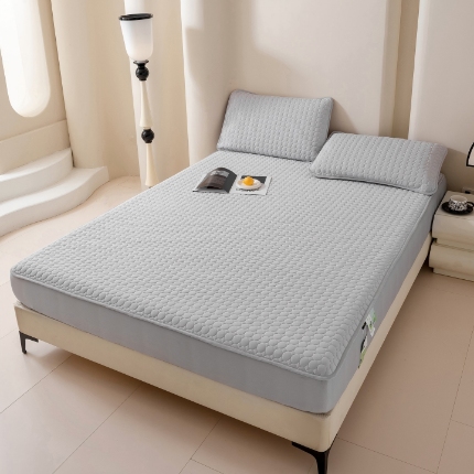 91家纺网 家纺一手货源 找家纺 （总）深睡棉硅胶凉席 床笠 凉感科技 纯色凉感丝 大气 简约 高级感  乳胶 硅胶