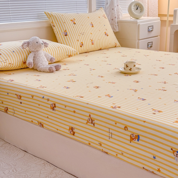 91家纺网 家纺一手货源 找家纺 （总）2026春夏新款水洗古棉单床笠 床笠三件套