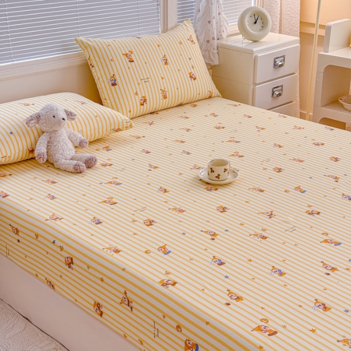 91家纺网 家纺一手货源 找家纺 （总）2026春夏新款水洗古棉单床笠 床笠三件套