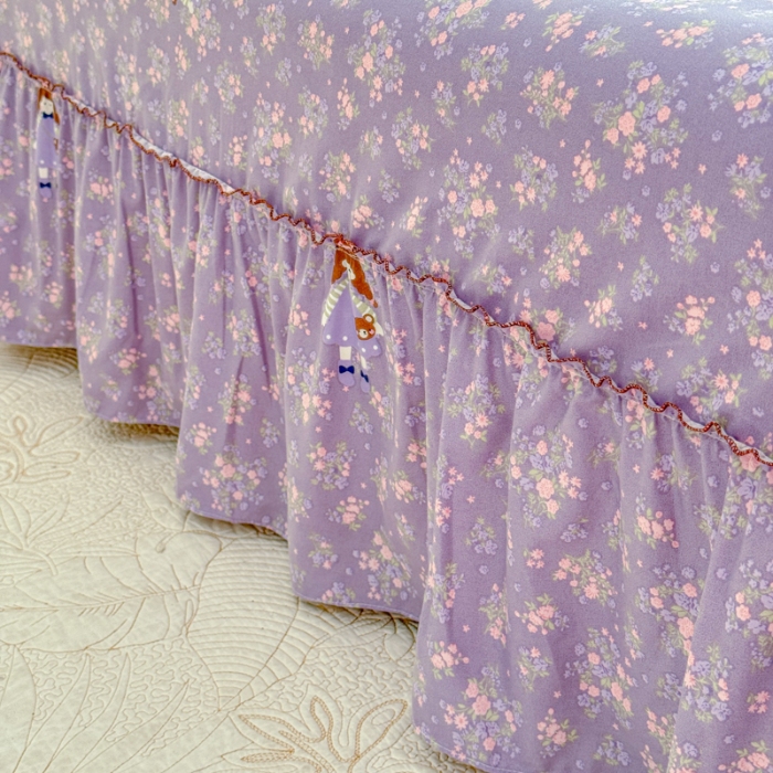 91家纺网 家纺一手货源 找家纺 （总）2026春夏新花边款水洗古棉单床裙 单床单 床盖