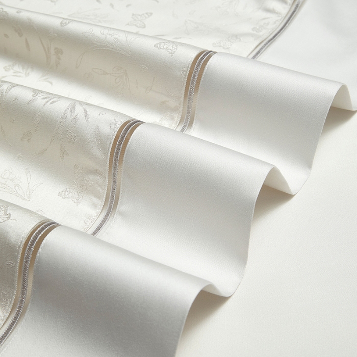 91家纺网 家纺一手货源 找家纺 100S天丝棉提花镂空四件套可定制规格 月白凝香