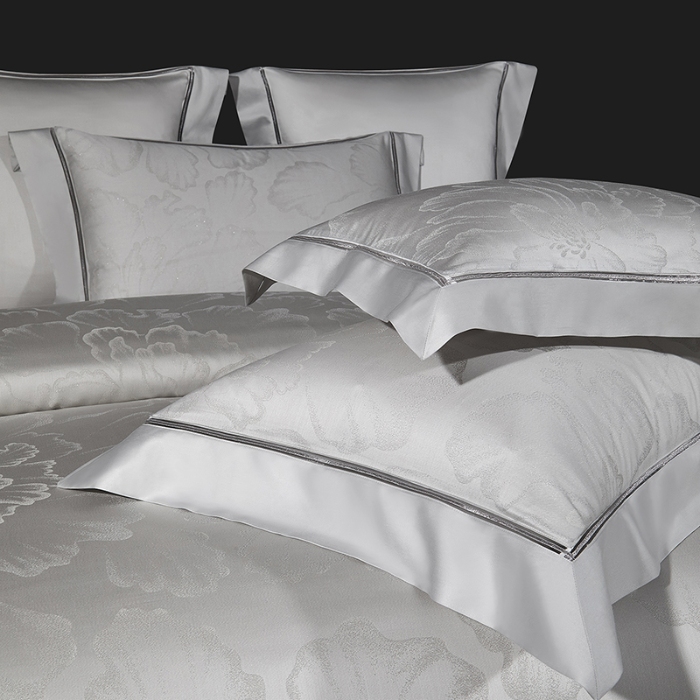 91家纺网 家纺一手货源 找家纺 100S天丝棉提花镂空四件套可定制规格 云柔花影·灰