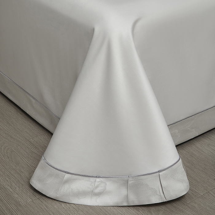 91家纺网 家纺一手货源 找家纺 100S天丝棉提花镂空四件套可定制规格 云柔花影·灰