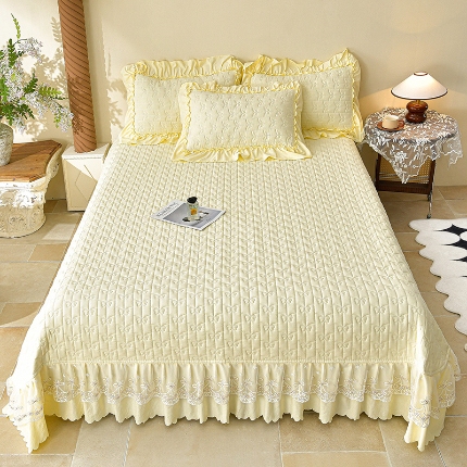 91家纺网 家纺一手货源 找家纺 （总）三友家纺 爆款法式中古风蕾丝床盖三件套