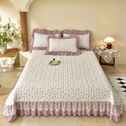 91家纺网 家纺一手货源 找家纺 （总）三友家纺 爆款法式中古风蕾丝床盖三件套