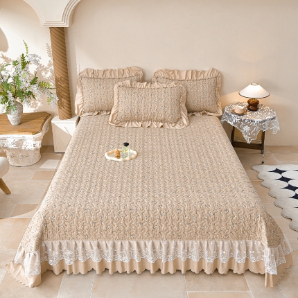 91家纺网 家纺一手货源 找家纺 （总）三友家纺 爆款法式中古风蕾丝床盖三件套