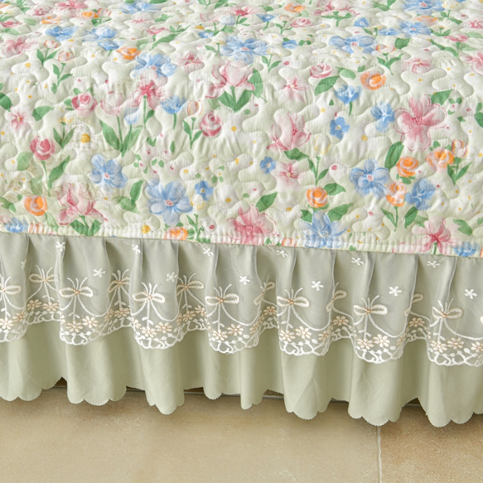 91家纺网 家纺一手货源 找家纺 （总）三友家纺 爆款法式中古风蕾丝床盖三件套