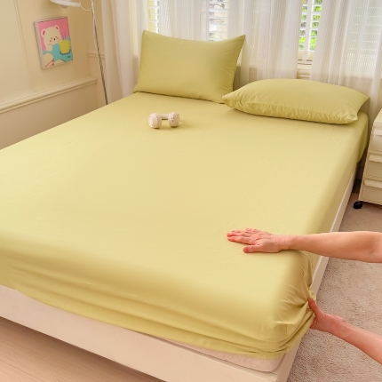 91家纺网 家纺一手货源 找家纺 （总）2026高端100%新疆全棉长绒棉磨毛床笠100支纯色纯棉磨毛单品床笠单件床罩简约ins风单床笠