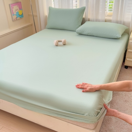 91家纺网 家纺一手货源 找家纺 （总）2026高端100%新疆全棉长绒棉磨毛床笠100支纯色纯棉磨毛单品床笠单件床罩简约ins风单床笠